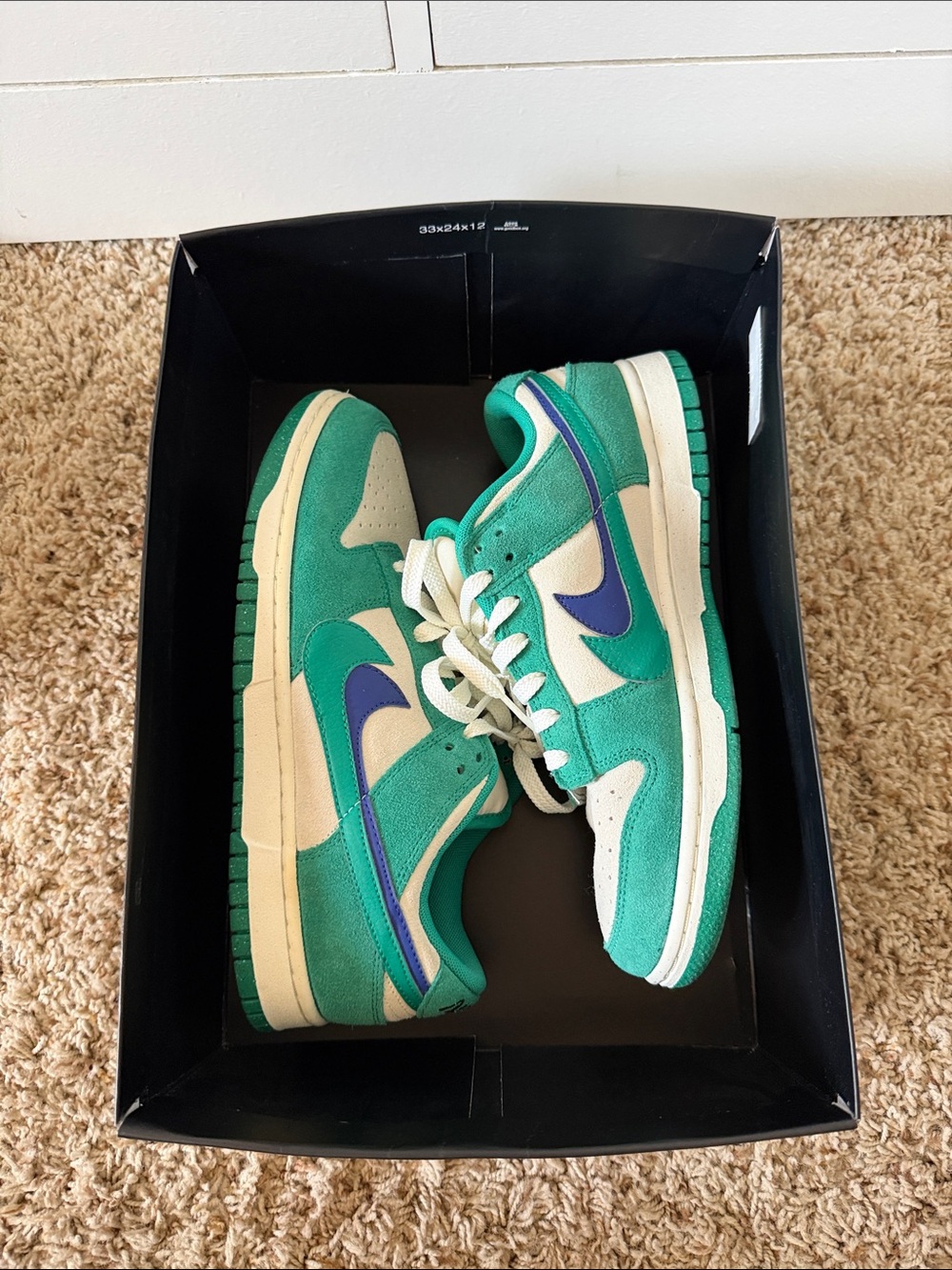 Nike Women’s Dunk Low SE ‘85 Neptune Green’ Sneakers with Suede